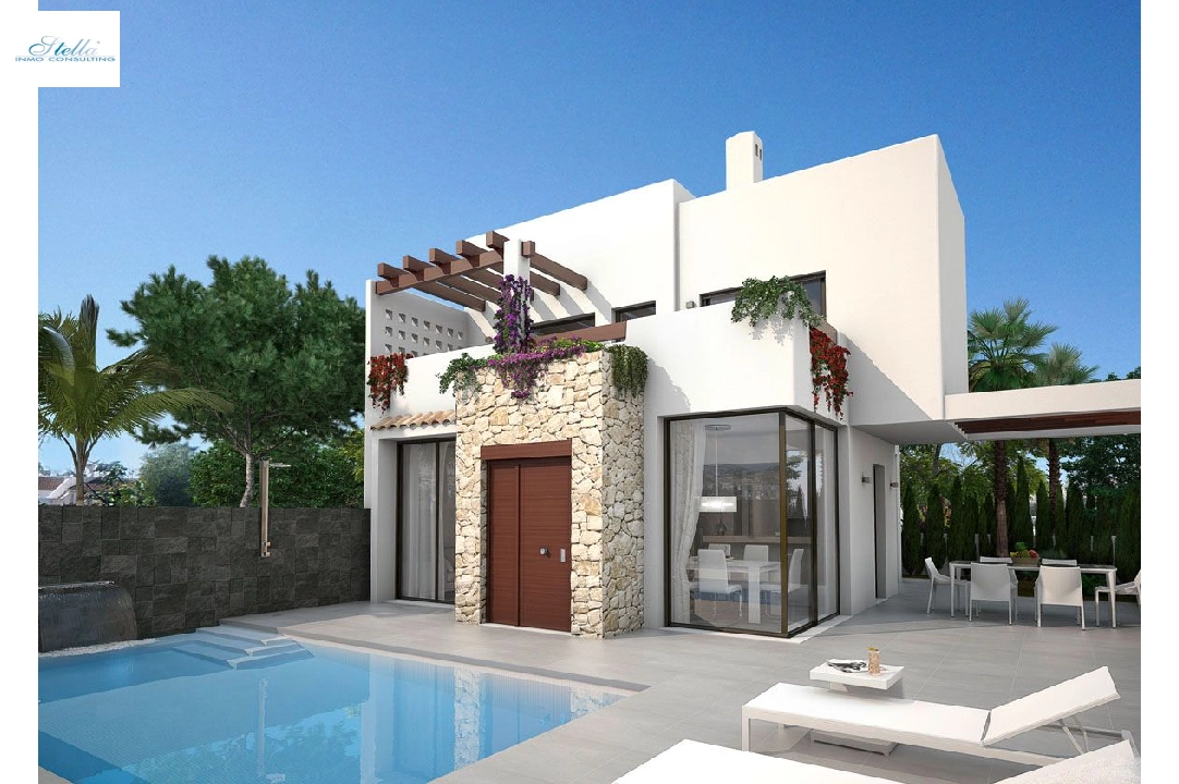 Villa in Los Belones(Murcia) zu verkaufen, Wohnfläche 146 m², Zustand Erstbezug, Klimaanlage, Grundstück 430 m², 3 Schlafzimmer, 3 Badezimmer, Pool, ref.: HA-LBN-110-E02-1