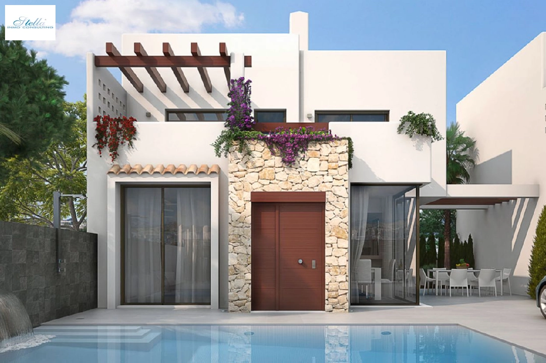 Villa in Los Belones(Murcia) zu verkaufen, Wohnfläche 146 m², Zustand Erstbezug, Klimaanlage, Grundstück 430 m², 3 Schlafzimmer, 3 Badezimmer, Pool, ref.: HA-LBN-110-E02-2