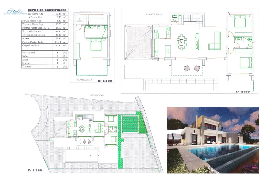 Villa in Benissa(Fustera) zu verkaufen, Wohnfläche 160 m², Klimaanlage, Grundstück 1000 m², 3 Schlafzimmer, 2 Badezimmer, Pool, ref.: BP-3092BEN-7