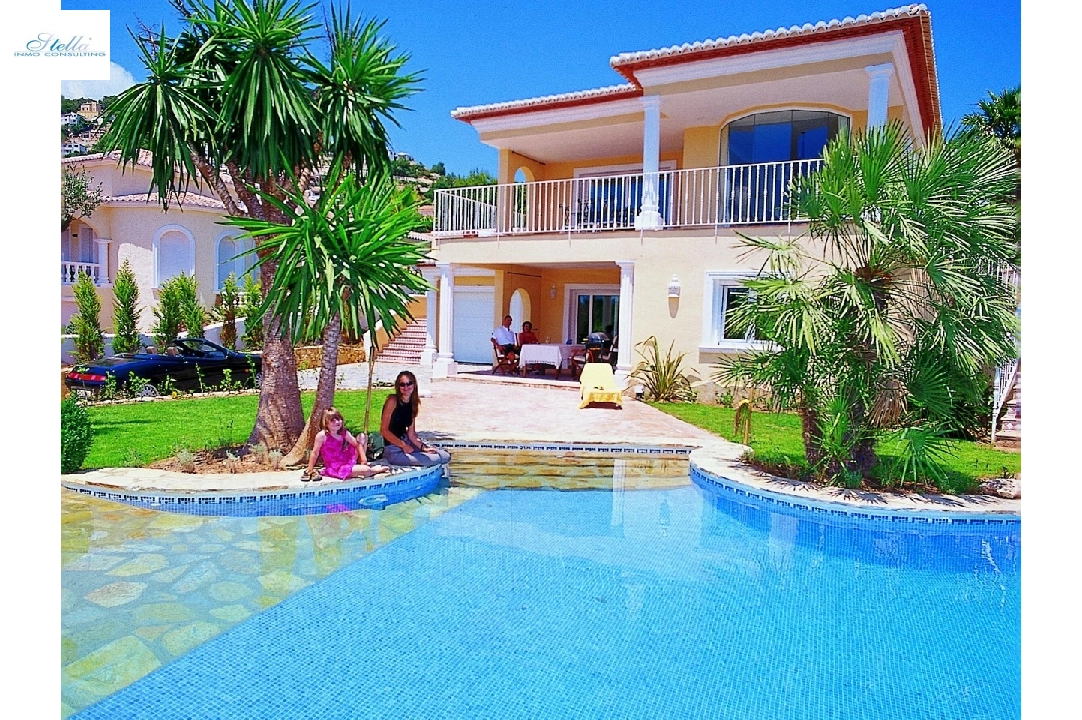 Villa in Moraira zu verkaufen, Wohnfläche 300 m², Klimaanlage, Grundstück 800 m², 4 Schlafzimmer, 3 Badezimmer, Pool, ref.: CA-H-1299-AMB-1