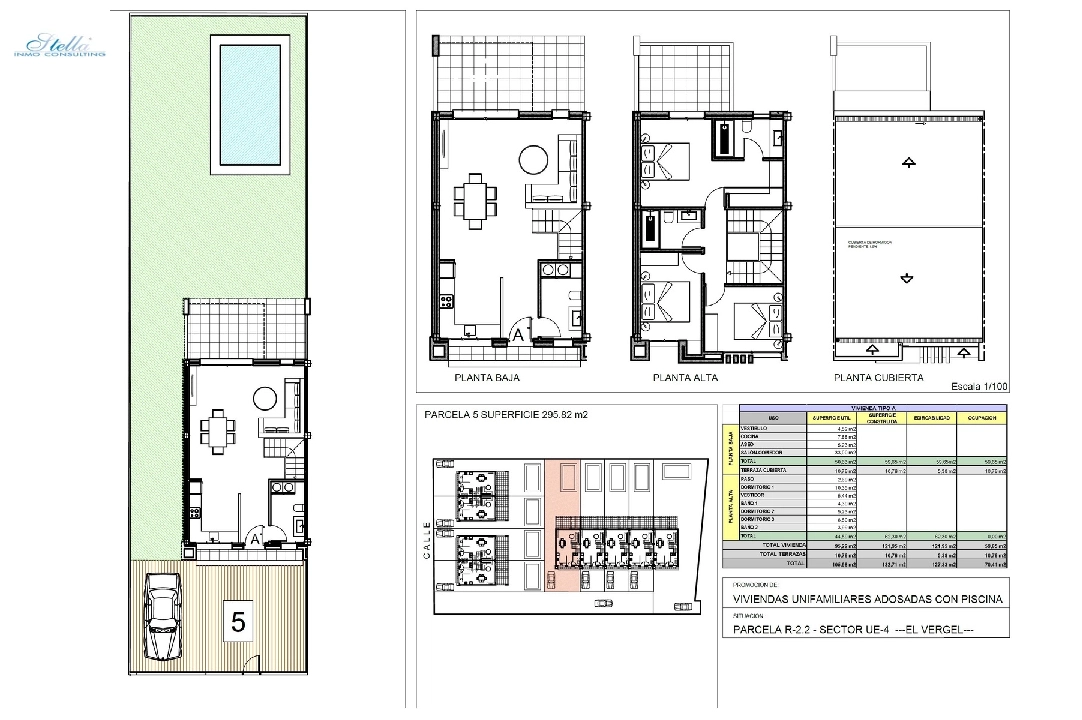 Reihenhaus in El Vergel zu verkaufen, Wohnfläche 118 m², Baujahr 2022, Zustand Erstbezug, Grundstück 201 m², 3 Schlafzimmer, 2 Badezimmer, Pool, ref.: TM-0121-GC-8