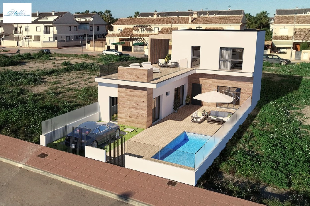 Reihenhaus in San Javier zu verkaufen, Wohnfläche 151 m², Zustand Erstbezug, Grundstück 202 m², 3 Schlafzimmer, 3 Badezimmer, Pool, ref.: HA-SJN-310-R03-6