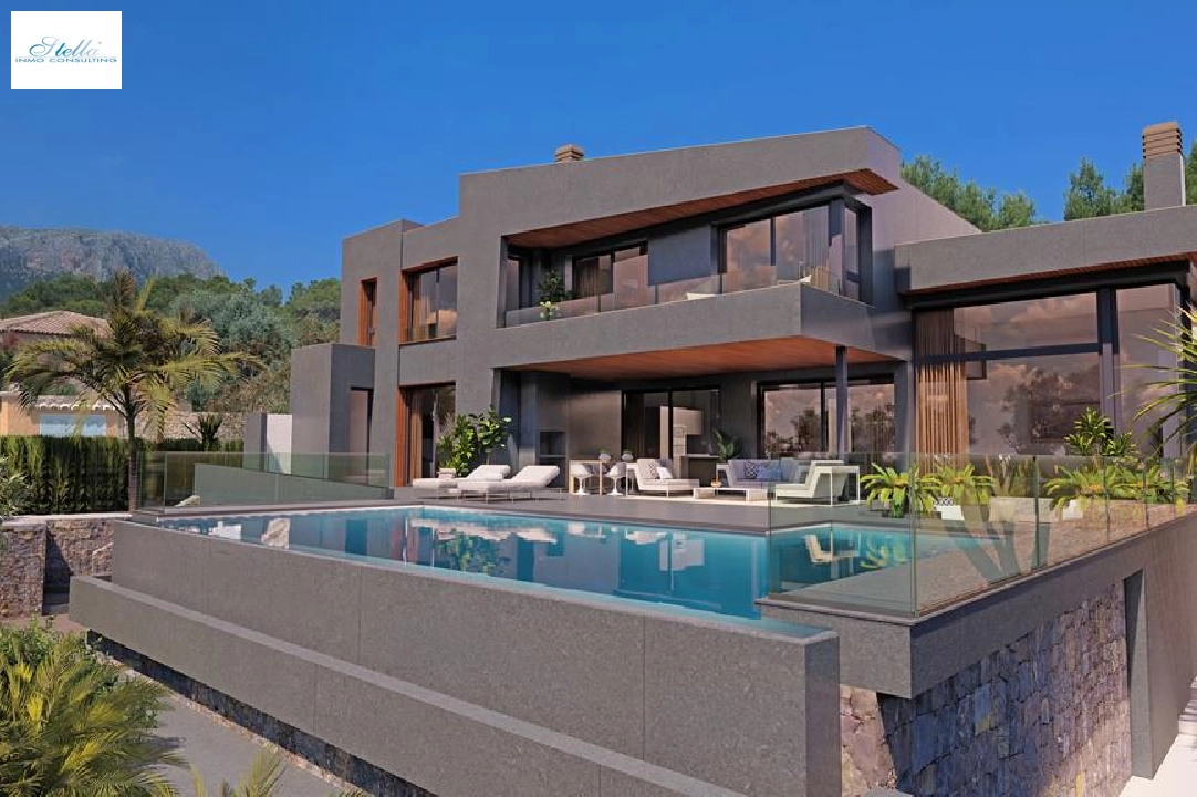 Villa in Calpe zu verkaufen, Wohnfläche 345 m², Baujahr 2022, Klimaanlage, Grundstück 1600 m², 4 Schlafzimmer, 4 Badezimmer, Pool, ref.: BI-CA.H-424-1