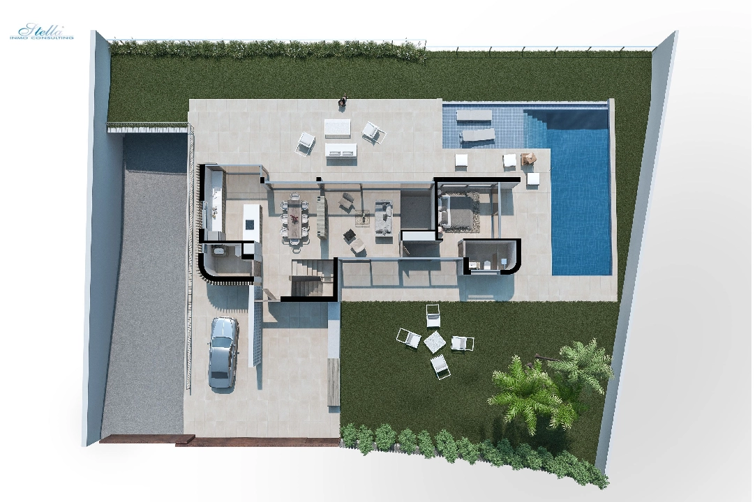 Villa in Finestrat zu verkaufen, Wohnfläche 346 m², Baujahr 2019, + Fussbodenheizung, Klimaanlage, Grundstück 743 m², 5 Schlafzimmer, 6 Badezimmer, Pool, ref.: NL-NLD1113-9