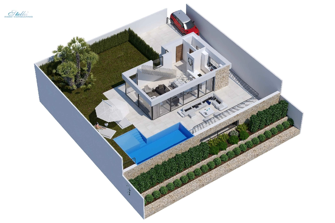 Villa in Finestrat zu verkaufen, Wohnfläche 207 m², Baujahr 2019, + Fussbodenheizung, Klimaanlage, Grundstück 561 m², 3 Schlafzimmer, 3 Badezimmer, Pool, ref.: NL-NLD1114-7