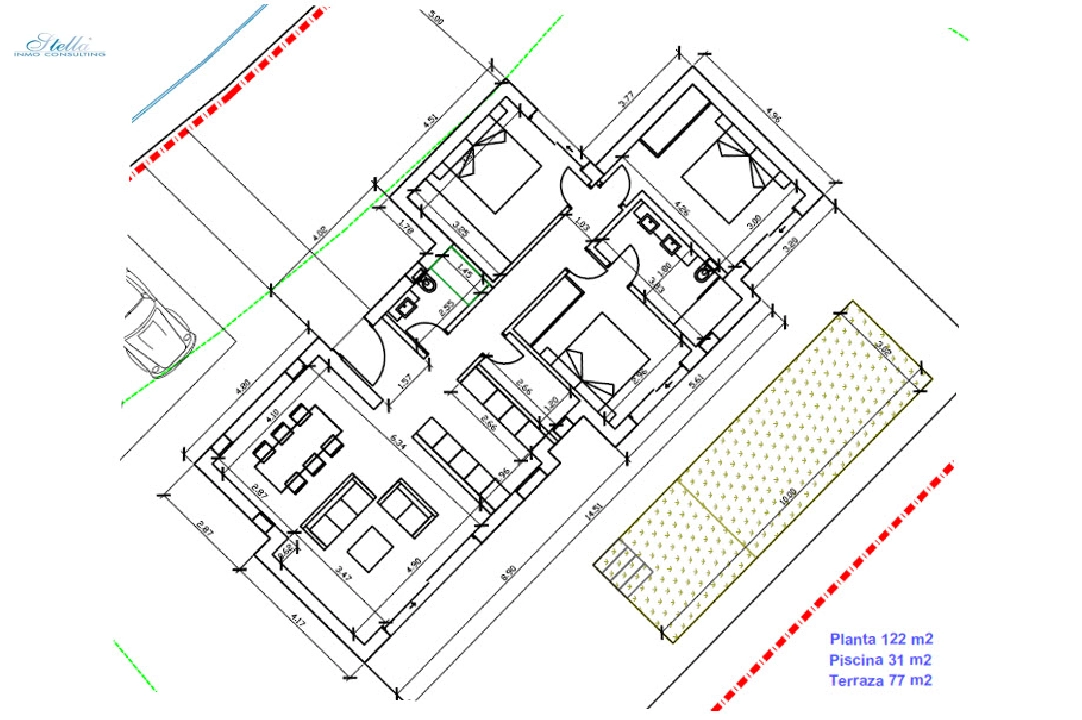 Villa in Pedreguer(Monte Solana) zu verkaufen, Wohnfläche 230 m², Klimaanlage, Grundstück 719 m², 3 Schlafzimmer, 2 Badezimmer, Pool, ref.: BP-3578PED-4