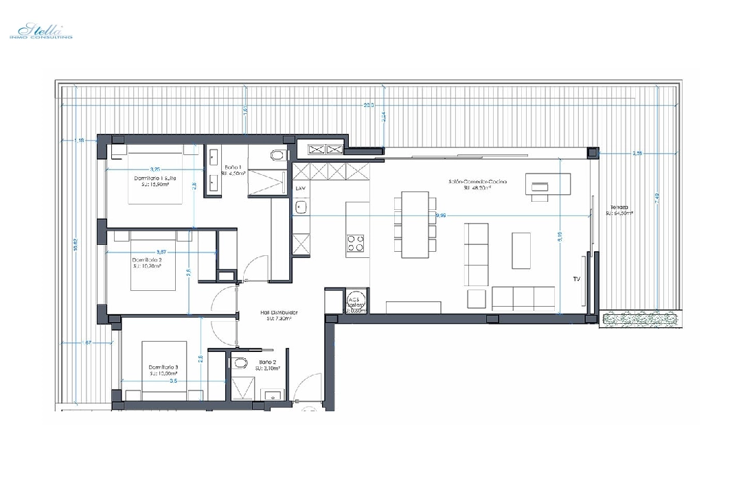 Etagen Apartment in Orihuela Costa zu verkaufen, Wohnfläche 152 m², Zustand Erstbezug, Klimaanlage, 3 Schlafzimmer, 2 Badezimmer, Pool, ref.: HA-OCN-161-A02-8