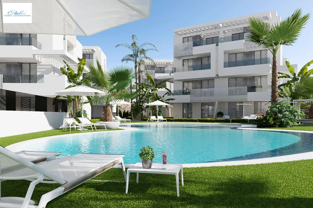 Erdgeschoss Apartment in Los Alcazares zu verkaufen, Wohnfläche 128 m², Zustand Erstbezug, 3 Schlafzimmer, 2 Badezimmer, Pool, ref.: HA-LAN-401-A02-1