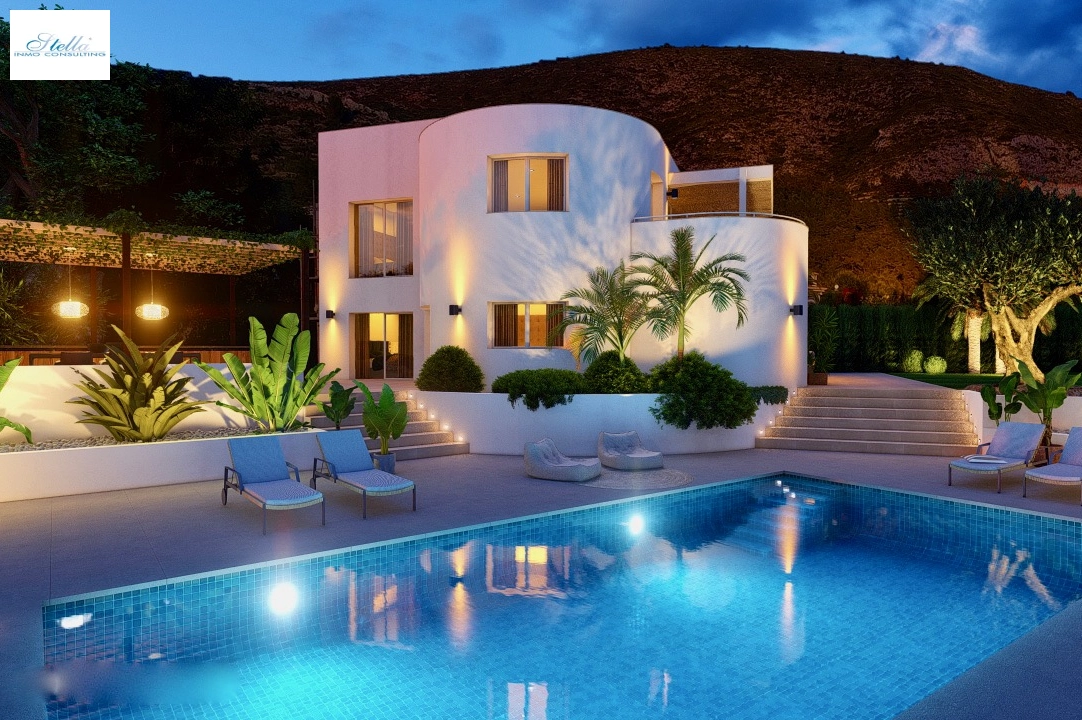 Villa in Benitachell(Moraira Alcasar) zu verkaufen, Wohnfläche 260 m², Klimaanlage, Grundstück 1280 m², 4 Schlafzimmer, 3 Badezimmer, Pool, ref.: CA-H-1675-AMB-1