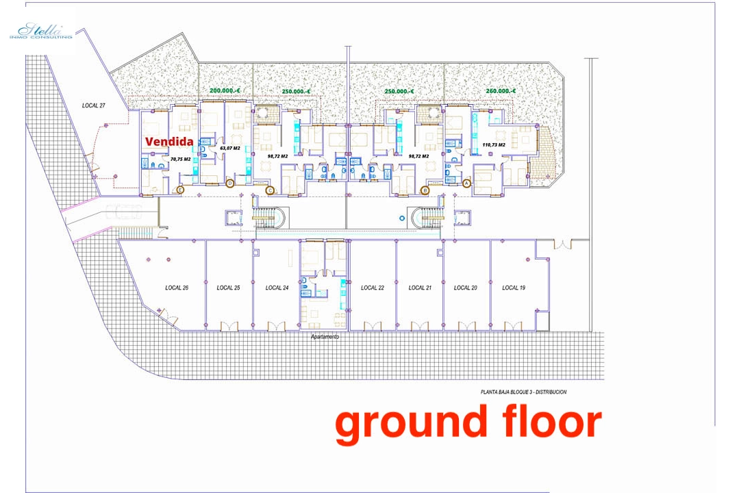 Apartment in Vilajoyosa(Urb. Paraiso) zu verkaufen, Wohnfläche 63 m², Klimaanlage, Grundstück 63 m², 2 Schlafzimmer, 1 Badezimmer, ref.: BP-7019VIL-16