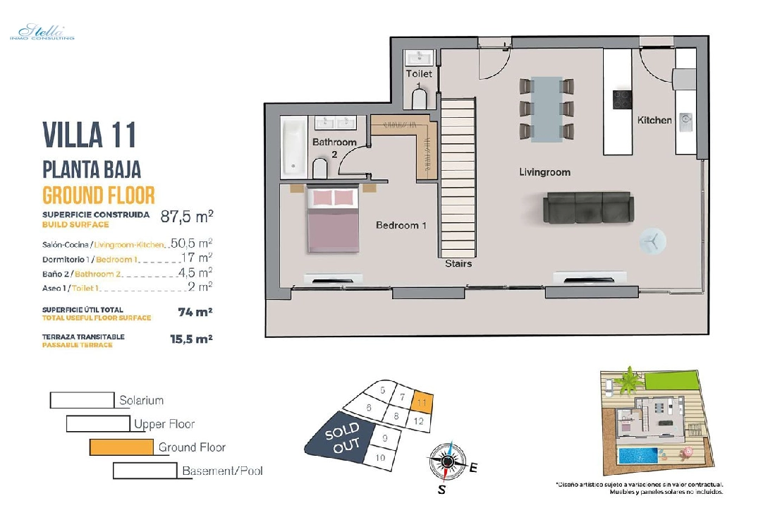 Villa in Finestrat zu verkaufen, Wohnfläche 149 m², Zustand Erstbezug, Grundstück 346 m², 3 Schlafzimmer, 2 Badezimmer, Pool, ref.: HA-FIN-120-E03-41