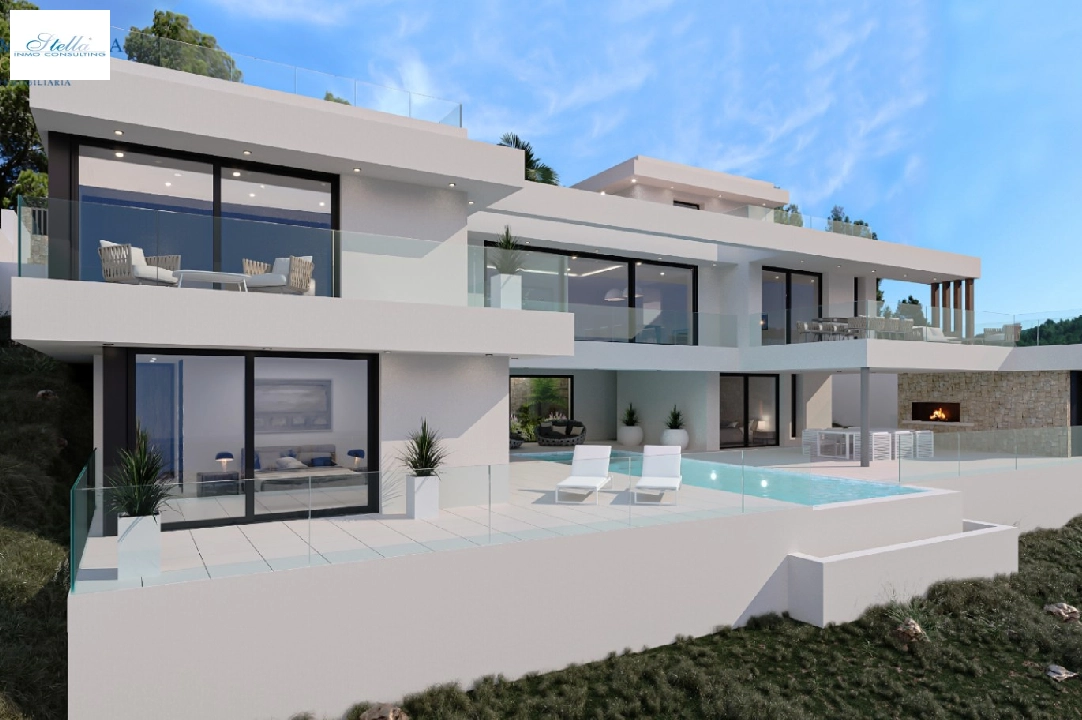 Villa in Calpe zu verkaufen, Wohnfläche 453 m², Baujahr 2023, Klimaanlage, Grundstück 1013 m², 4 Schlafzimmer, 4 Badezimmer, ref.: MV-2506-2