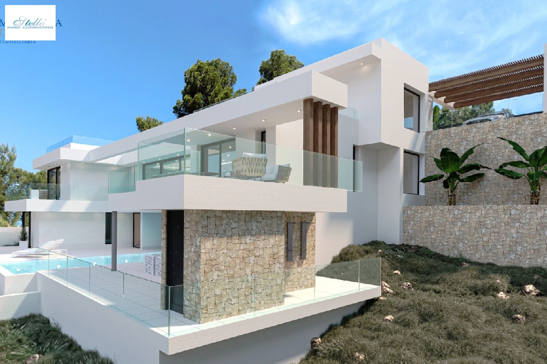 Villa in Calpe zu verkaufen, Wohnfläche 453 m², Baujahr 2023, Klimaanlage, Grundstück 1013 m², 4 Schlafzimmer, 4 Badezimmer, ref.: MV-2506-4