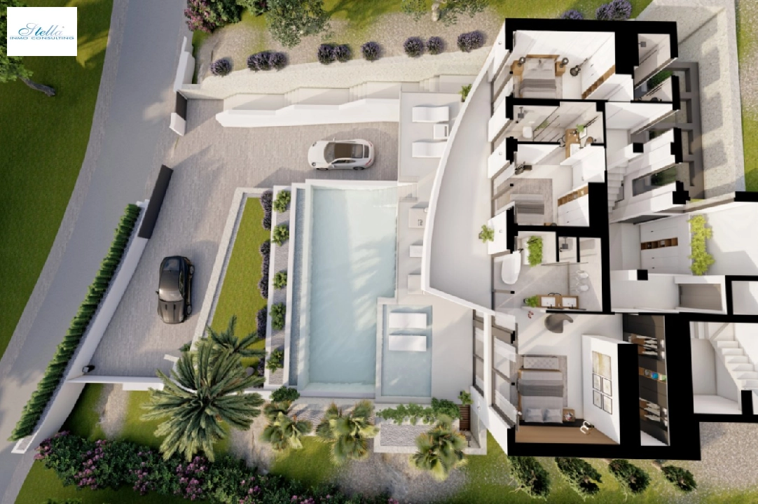 Villa in Altea zu verkaufen, Wohnfläche 540 m², Baujahr 2024, Klimaanlage, Grundstück 1270 m², 4 Schlafzimmer, 4 Badezimmer, Pool, ref.: BI-AL.H-031-2