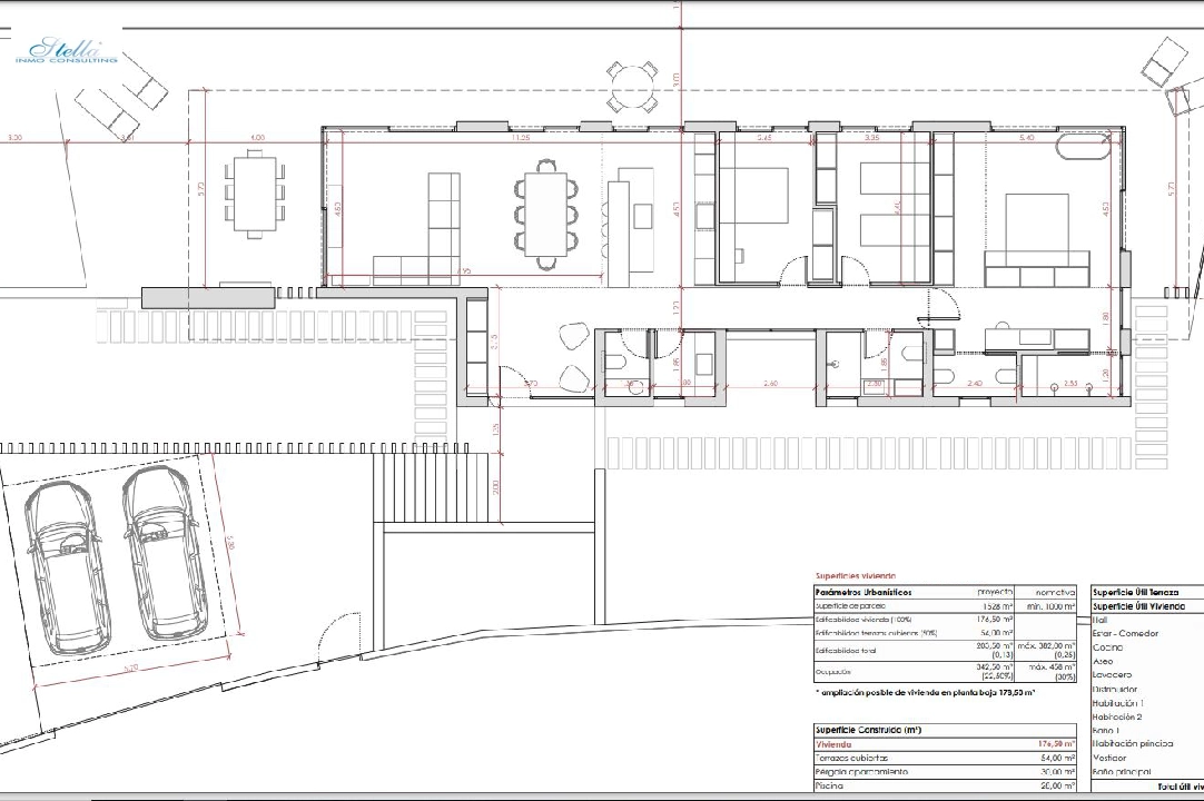 Villa in Denia zu verkaufen, Wohnfläche 176 m², Baujahr 2023, Klimaanlage, Grundstück 1514 m², 3 Schlafzimmer, 3 Badezimmer, Pool, ref.: BI-DE.H-008-27