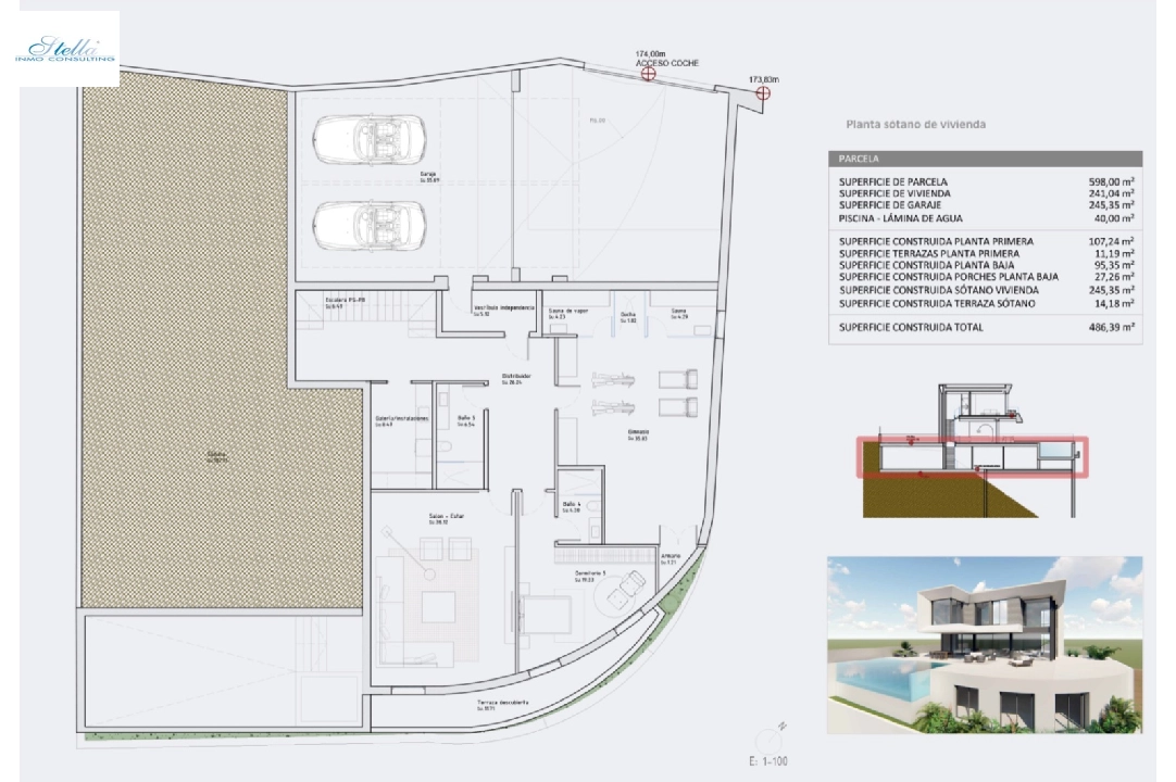 Villa in Finestrat zu verkaufen, Wohnfläche 526 m², Baujahr 2024, Klimaanlage, Grundstück 598 m², 5 Schlafzimmer, 5 Badezimmer, Pool, ref.: BI-AL.H-035-25