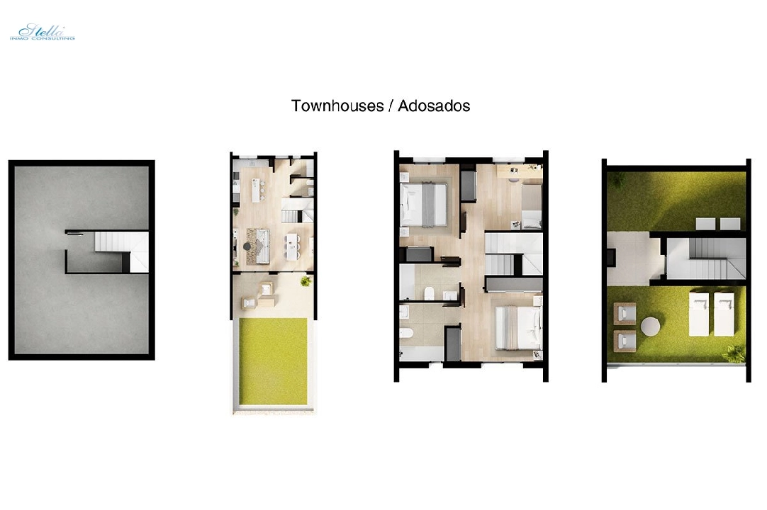 Reihenhaus in Finestrat zu verkaufen, Wohnfläche 249 m², Zustand Erstbezug, Klimaanlage, 3 Schlafzimmer, 2 Badezimmer, Pool, ref.: HA-FIN-380-R02-12