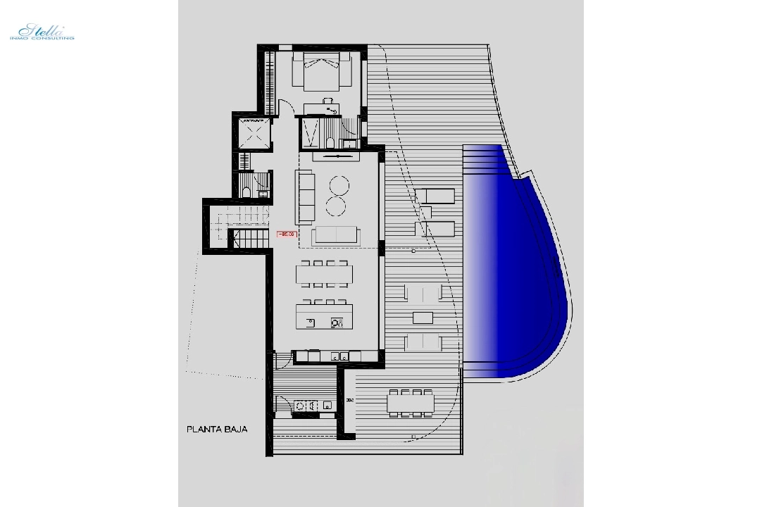 Villa in Moraira(La Sabatera) zu verkaufen, Wohnfläche 185 m², Klimaanlage, Grundstück 801 m², 4 Schlafzimmer, 4 Badezimmer, Pool, ref.: CA-H-1786-AMB-18