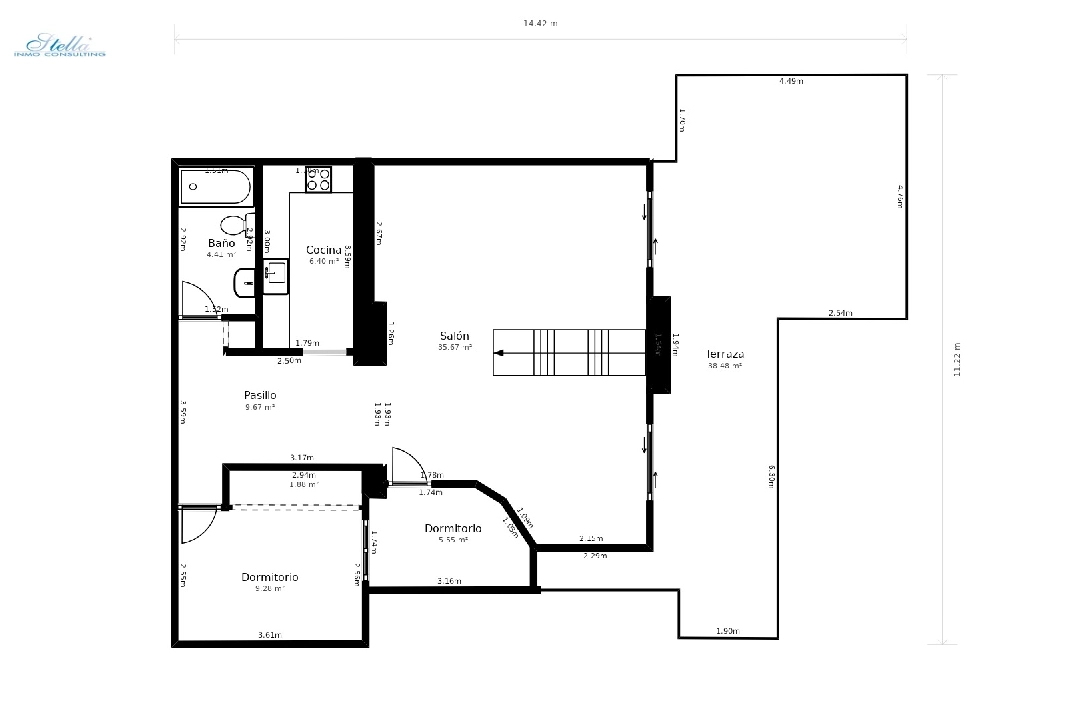 Apartment in Moraira(Moraira Centre) zu verkaufen, Wohnfläche 110 m², Grundstück 440 m², 4 Schlafzimmer, 1 Badezimmer, ref.: CA-A-1789-AMBE-31