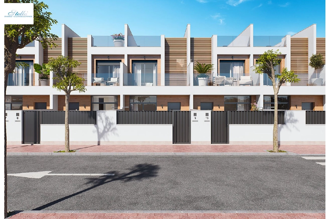 Reihenhaus in San Pedro del Pinatar zu verkaufen, Wohnfläche 157 m², Zustand Erstbezug, Grundstück 92 m², 3 Schlafzimmer, 2 Badezimmer, Pool, ref.: HA-SAN-115-R01-3