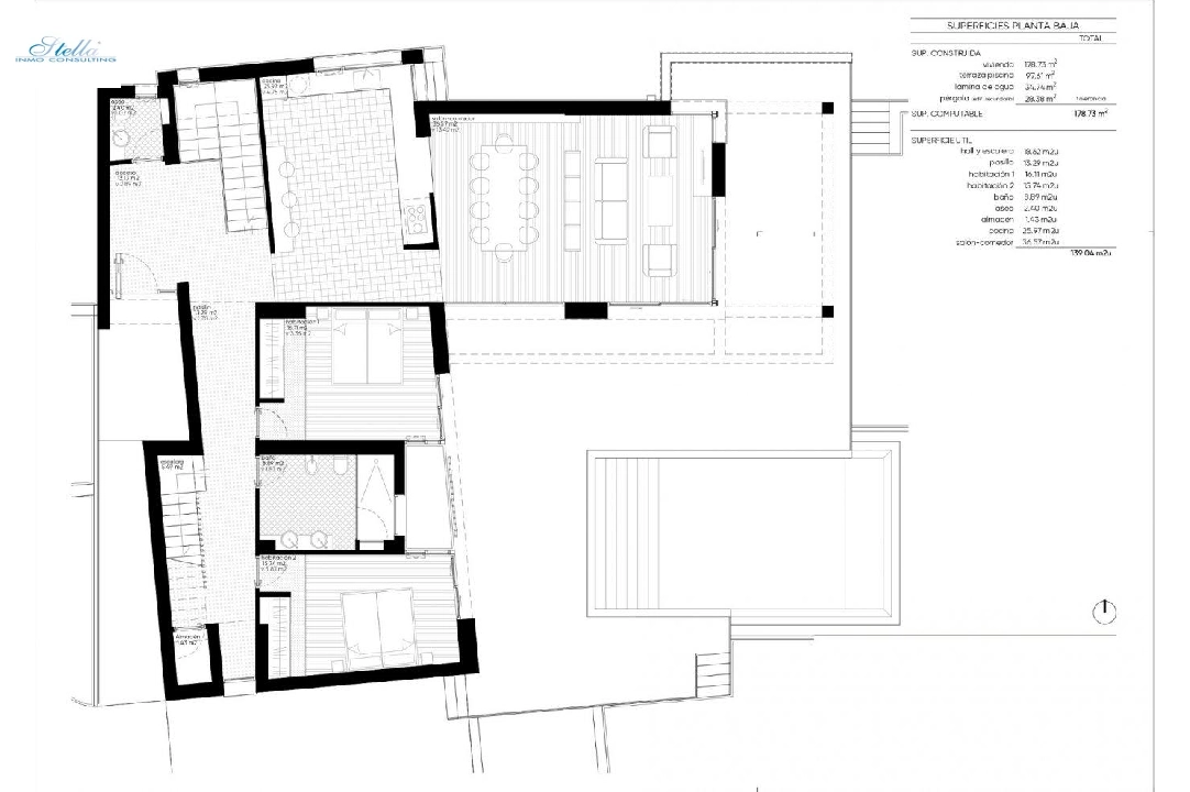 Villa in Moraira zu verkaufen, Wohnfläche 415 m², Baujahr 2016, Klimaanlage, Grundstück 817 m², 3 Schlafzimmer, 2 Badezimmer, Pool, ref.: AM-10898DA-21