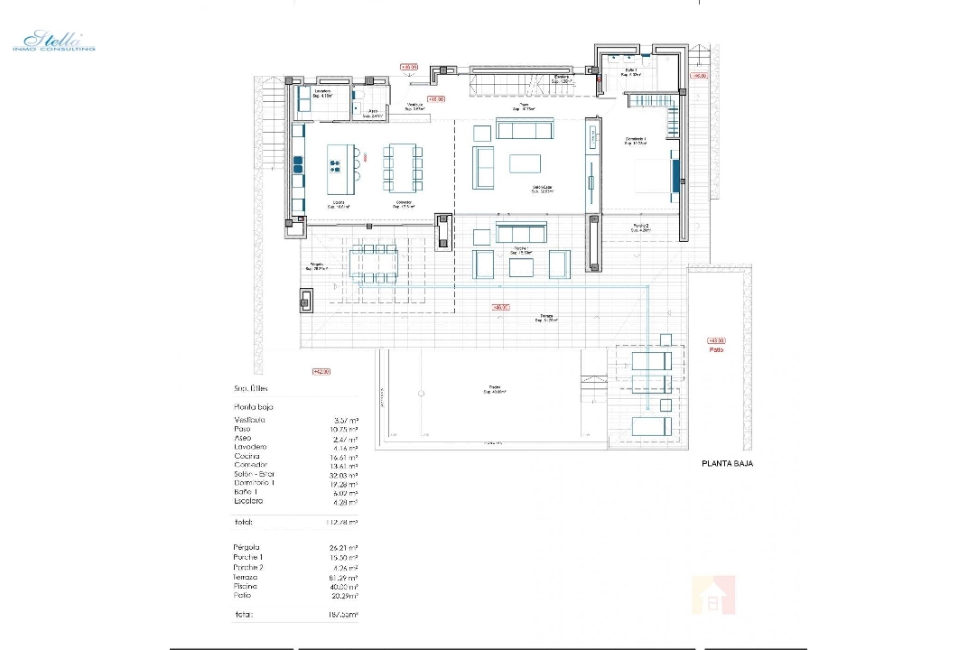 Villa in Moraira zu verkaufen, Wohnfläche 434 m², Baujahr 2019, Klimaanlage, Grundstück 800 m², 4 Schlafzimmer, 3 Badezimmer, Pool, ref.: AM-11856DA-7