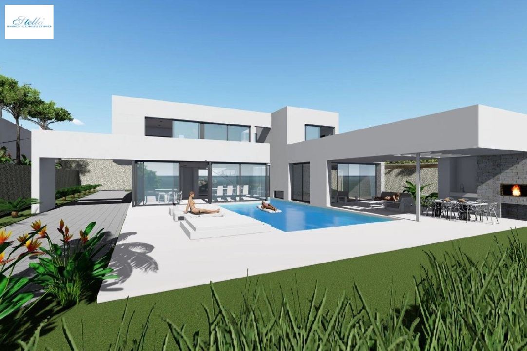 Villa in Calpe zu verkaufen, Wohnfläche 370 m², Baujahr 2019, Klimaanlage, Grundstück 1252 m², 4 Schlafzimmer, 4 Badezimmer, Pool, ref.: AM-11348DA-1