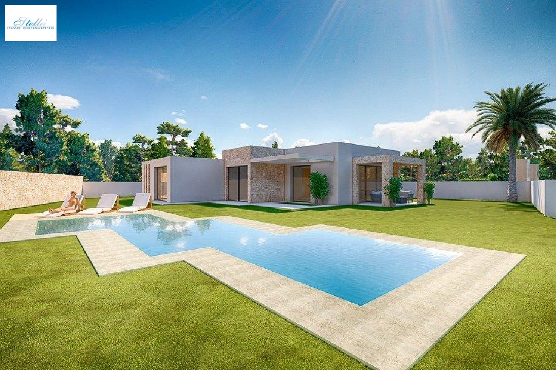 Villa in Benissa zu verkaufen, Wohnfläche 164 m², Baujahr 2021, Klimaanlage, Grundstück 1001 m², 3 Schlafzimmer, 2 Badezimmer, Pool, ref.: AM-11607DA-2