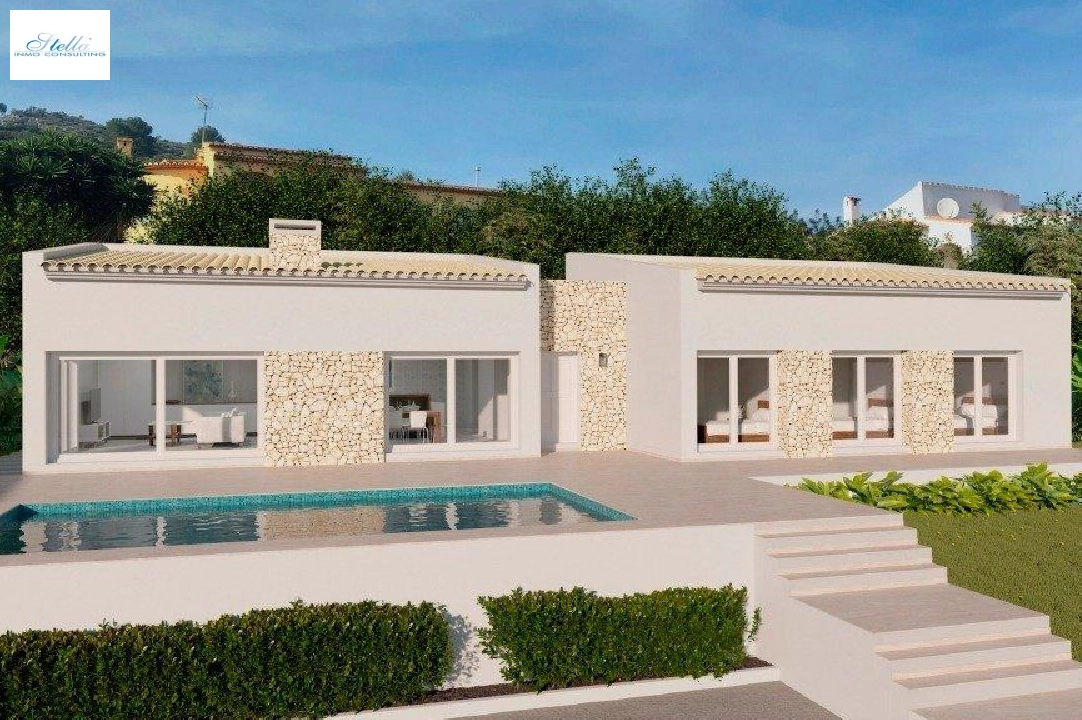 Villa in Moraira zu verkaufen, Wohnfläche 149 m², Baujahr 2024, Klimaanlage, Grundstück 800 m², 3 Schlafzimmer, 2 Badezimmer, Pool, ref.: AM-11855DA-1