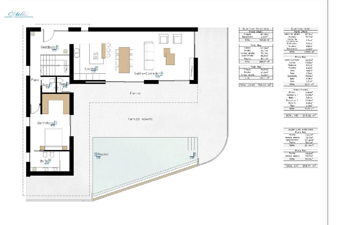 Villa in Benissa zu verkaufen, Wohnfläche 359 m², Baujahr 2024, Klimaanlage, Grundstück 1040 m², 4 Schlafzimmer, 3 Badezimmer, Pool, ref.: AM-11858DA-21