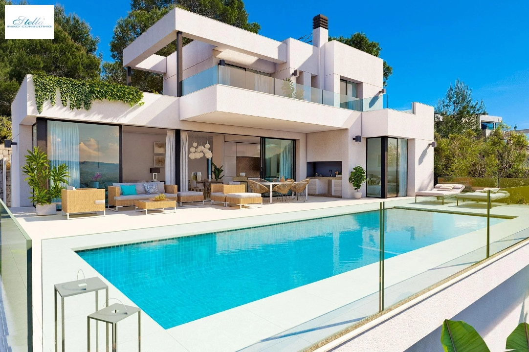 Villa in Calpe zu verkaufen, Wohnfläche 209 m², Baujahr 2024, Klimaanlage, Grundstück 1000 m², 3 Schlafzimmer, 3 Badezimmer, Pool, ref.: AM-11967DA-1