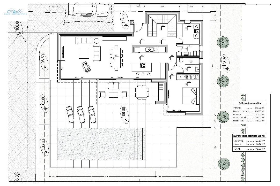 Villa in Calpe zu verkaufen, Wohnfläche 209 m², Baujahr 2024, Klimaanlage, Grundstück 1000 m², 3 Schlafzimmer, 3 Badezimmer, Pool, ref.: AM-11967DA-9