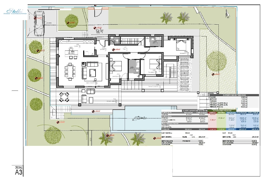 Villa in Moraira zu verkaufen, Wohnfläche 261 m², Baujahr 2023, Klimaanlage, Grundstück 810 m², 4 Schlafzimmer, 3 Badezimmer, Pool, ref.: AM-12027DA-19