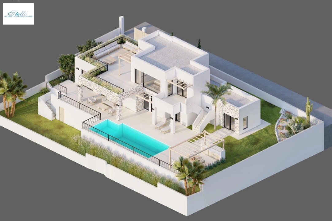 Villa in Moraira zu verkaufen, Wohnfläche 261 m², Baujahr 2023, Klimaanlage, Grundstück 810 m², 4 Schlafzimmer, 3 Badezimmer, Pool, ref.: AM-12027DA-5