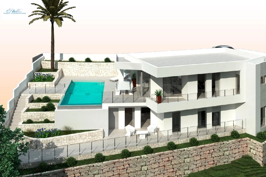 Villa in Moraira zu verkaufen, Wohnfläche 286 m², Baujahr 2024, Klimaanlage, Grundstück 800 m², 3 Schlafzimmer, 2 Badezimmer, Pool, ref.: AM-12126DA-6