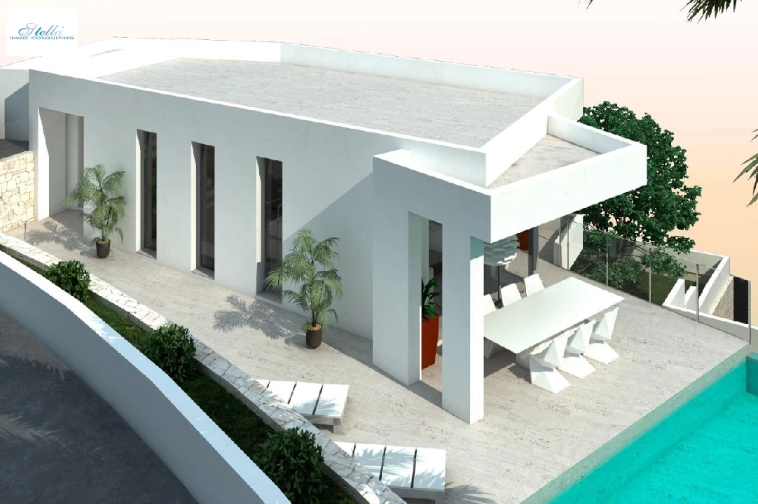 Villa in Moraira zu verkaufen, Wohnfläche 286 m², Baujahr 2024, Klimaanlage, Grundstück 800 m², 3 Schlafzimmer, 2 Badezimmer, Pool, ref.: AM-12126DA-7