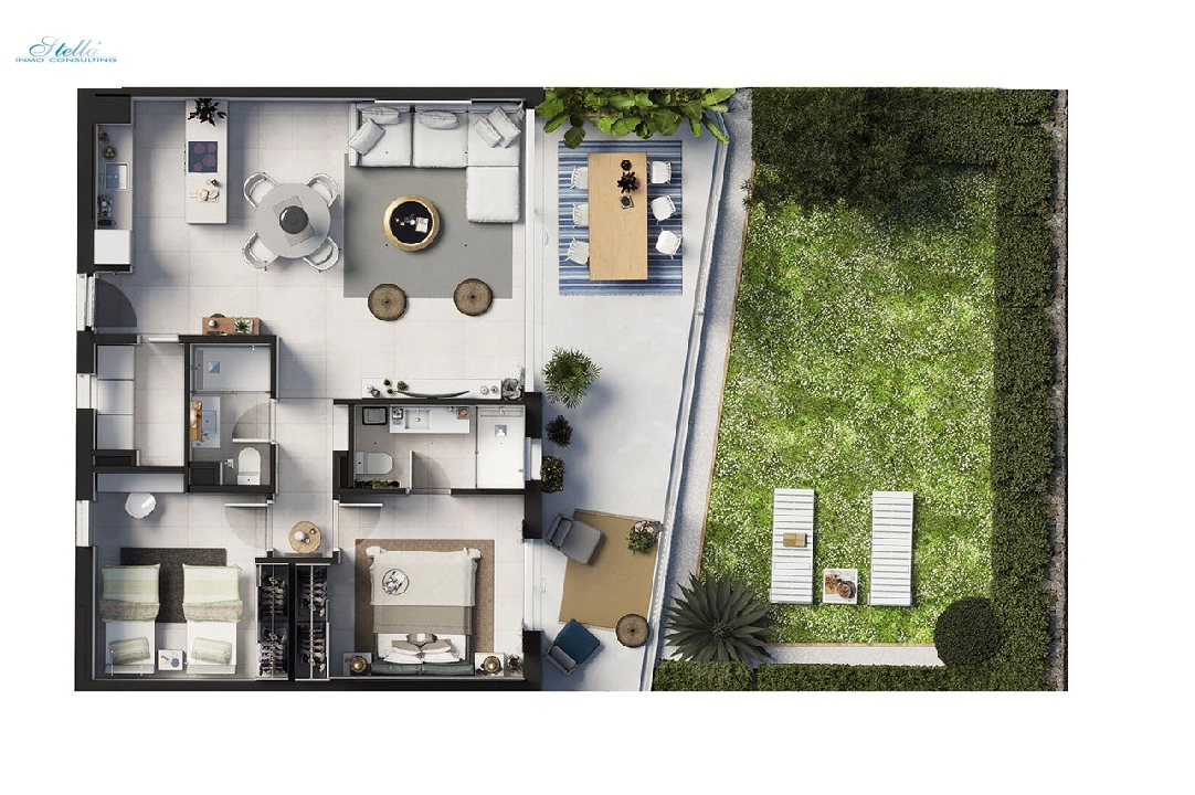 Etagen Apartment in Cala D-Or zu verkaufen, Wohnfläche 107 m², Zustand Erstbezug, Klimaanlage, 2 Schlafzimmer, 2 Badezimmer, Pool, ref.: HA-MLN-433-A01-30