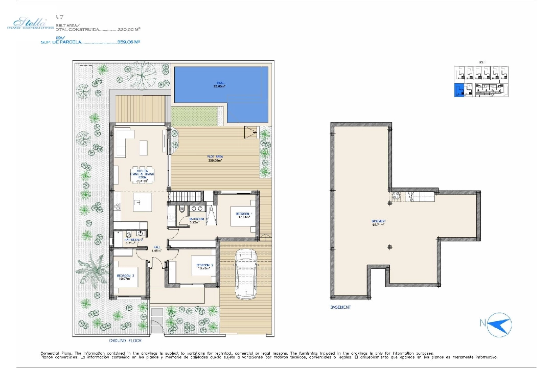 Villa in Los Alcazares zu verkaufen, Wohnfläche 108 m², Zustand Erstbezug, Grundstück 297 m², 3 Schlafzimmer, 2 Badezimmer, Pool, ref.: HA-LAN-433-E01-17