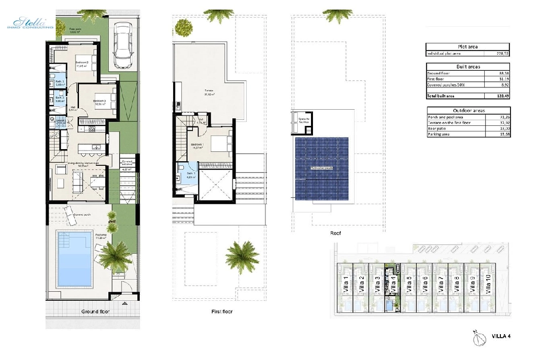 Doppelhaushälfte in Los Nietos zu verkaufen, Wohnfläche 166 m², Zustand Erstbezug, Grundstück 228 m², 3 Schlafzimmer, 3 Badezimmer, Pool, ref.: HA-NIN-100-D01-21