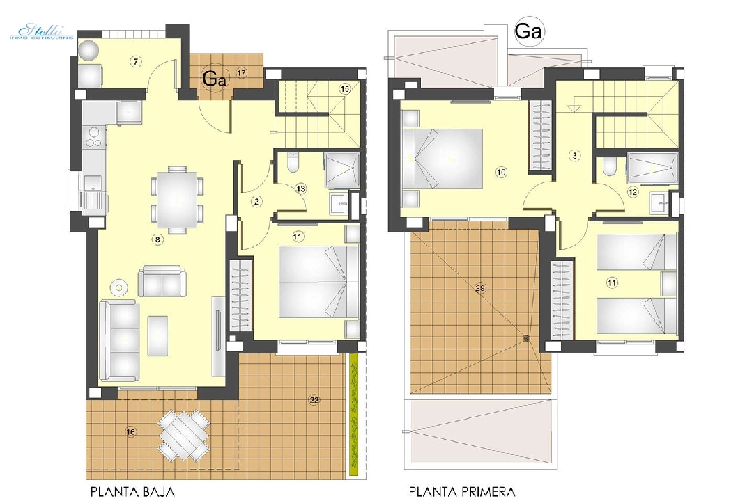 Reihenhaus in Busot zu verkaufen, Wohnfläche 115 m², Zustand Erstbezug, 3 Schlafzimmer, 2 Badezimmer, Pool, ref.: HA-BUN-122-R02-8