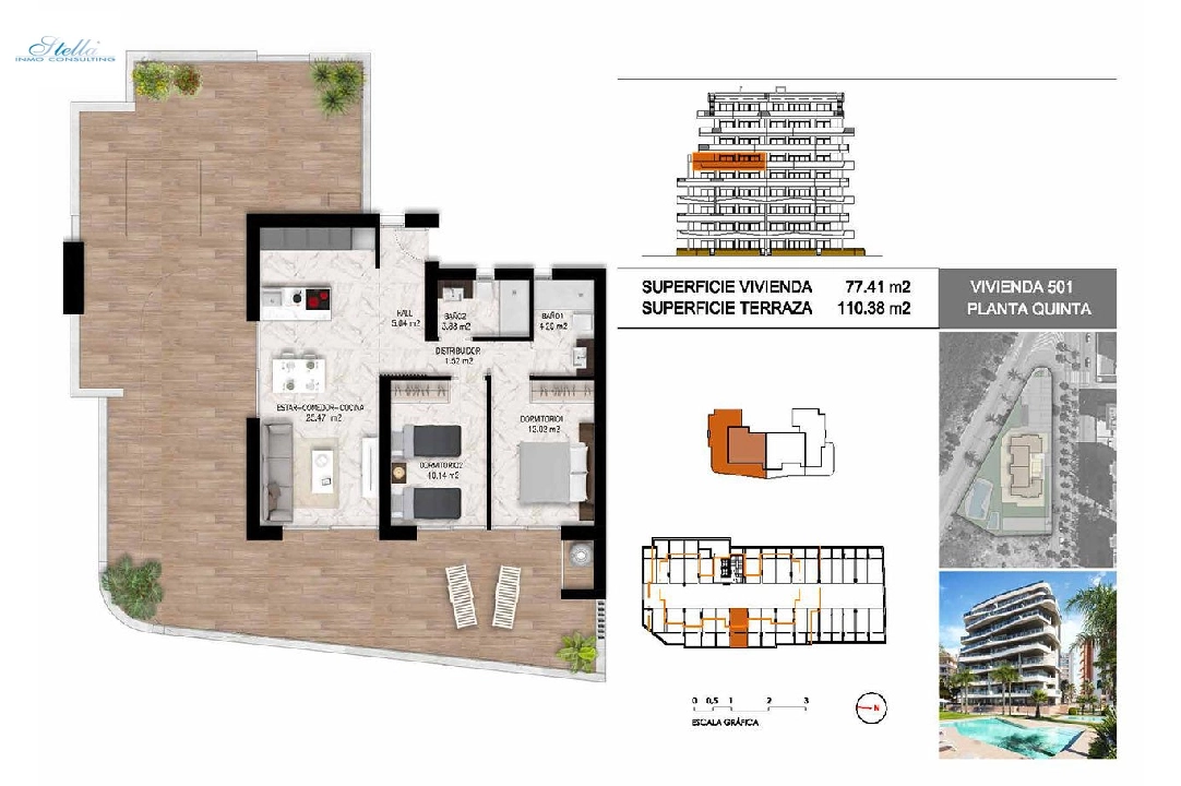 Etagen Apartment in Guardamar del Segura zu verkaufen, Wohnfläche 102 m², Zustand Erstbezug, 2 Schlafzimmer, 2 Badezimmer, Pool, ref.: HA-GUN-411-A01-22